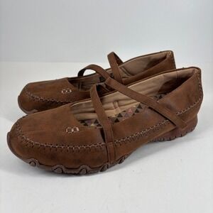 Skechers Relaxed Fit Bikers FreeThinker Women's US 10 Brown Mary Jane Flat 44717